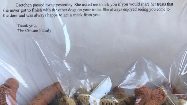 When this dog passed away, she had one final wish for her postman