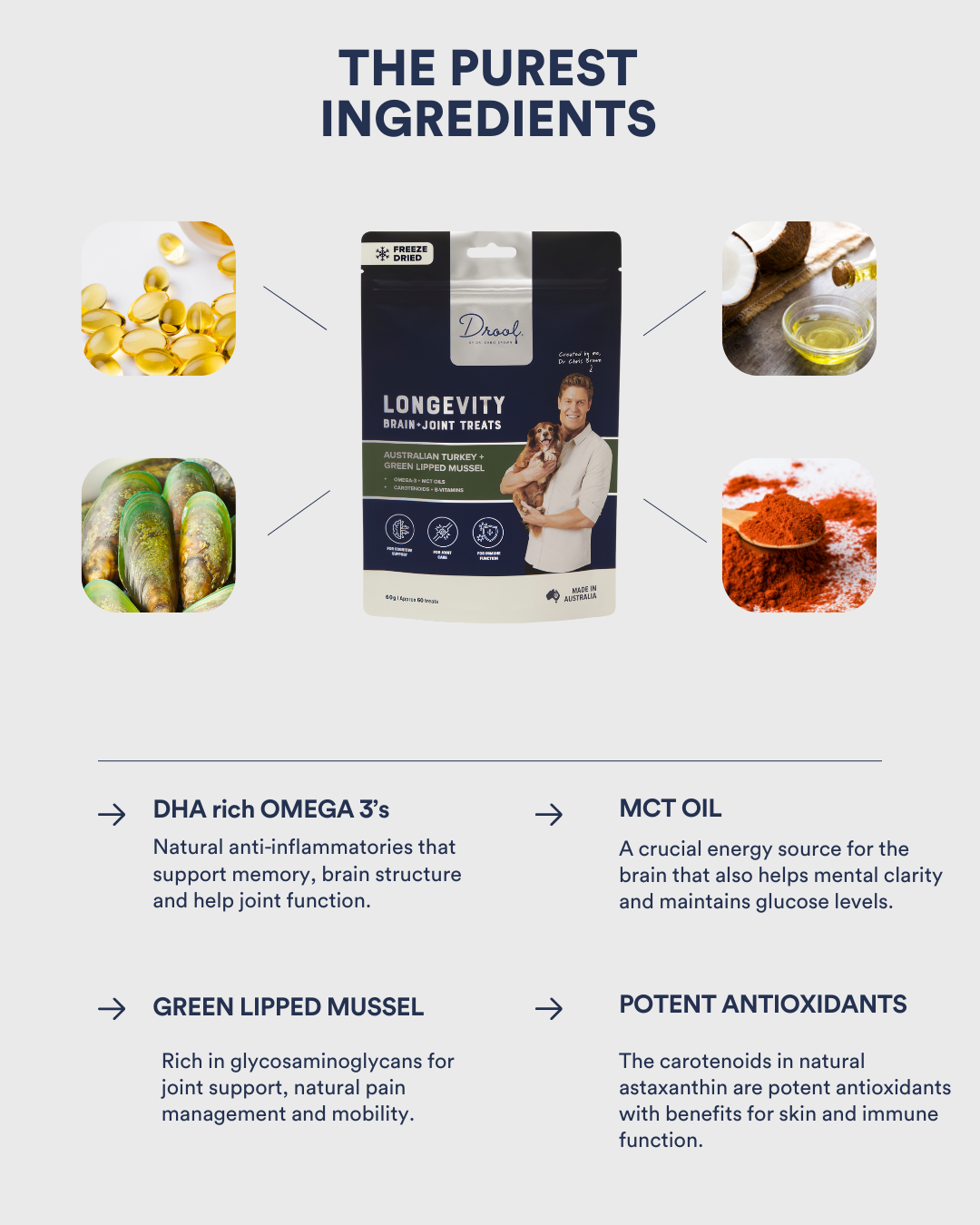 Longevity Brain + Joint Freeze Dried Dog Treats